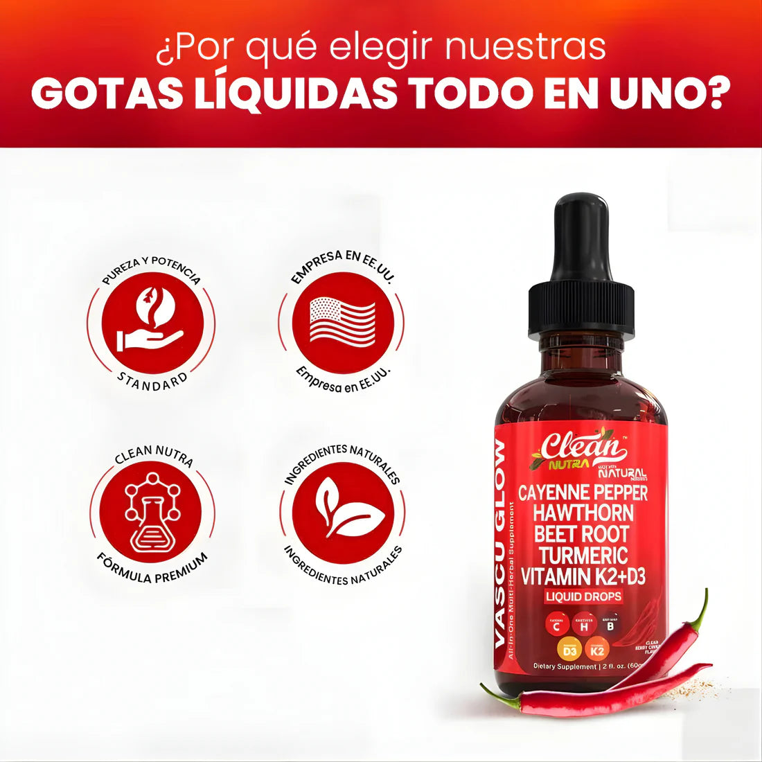 Clean Nutra® VascuGlow Berberina | Controla el Azúcar y Protege tu Corazón